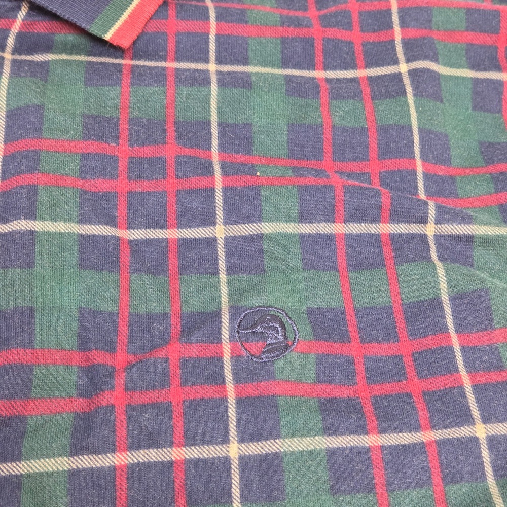 Vintage Duck Head Plaid Long Sleeve Polo Shirt Men's Large Cotton Costa Rica - Picture 4 of 9
